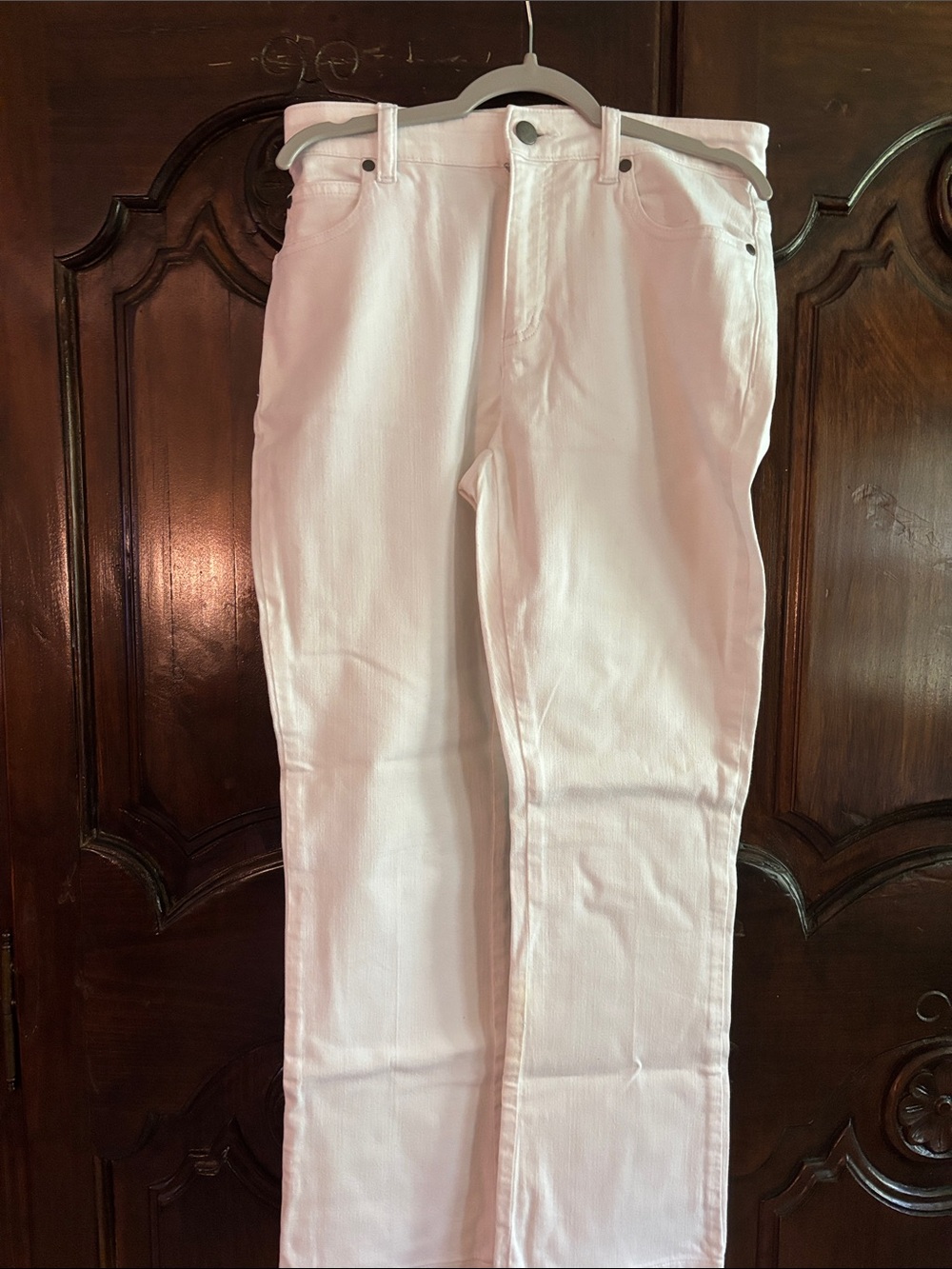 Eileen Fisher White Straight-Leg Jeans